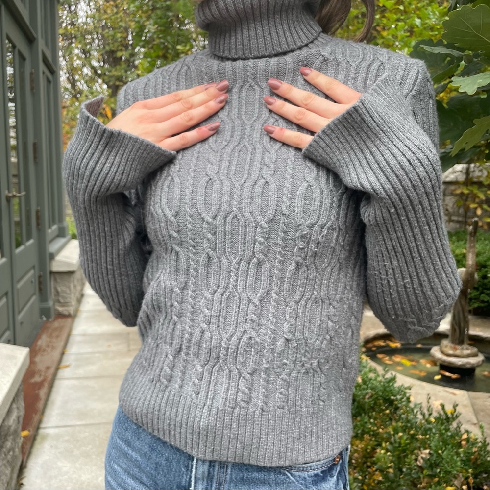 grey long sleeve turtle neck